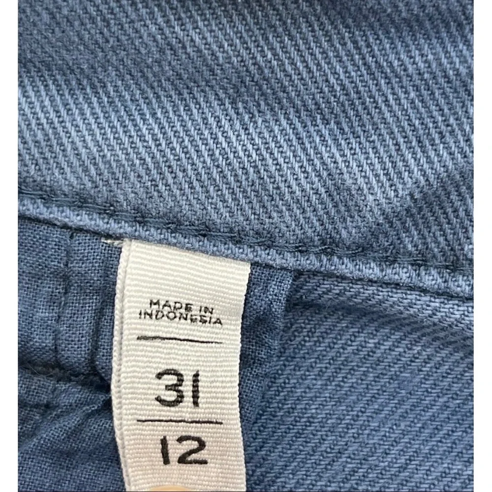 LOFT Denim Shorts Women 12 31 Blue Raw Hem Frayed Stretch Mid Rise Casual Pocket